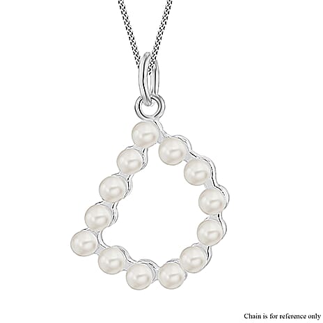 Fresh Water Pearl Initial D Pendant in Sterling Silver