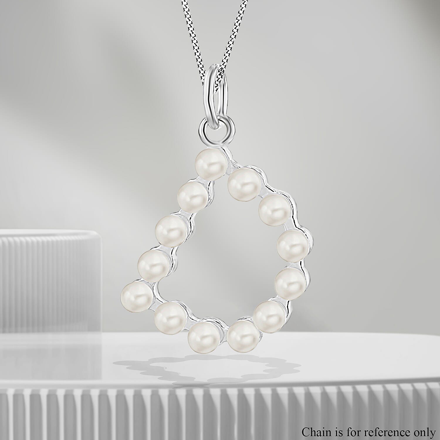 Fresh Water Pearl Initial D Pendant in Sterling Silver