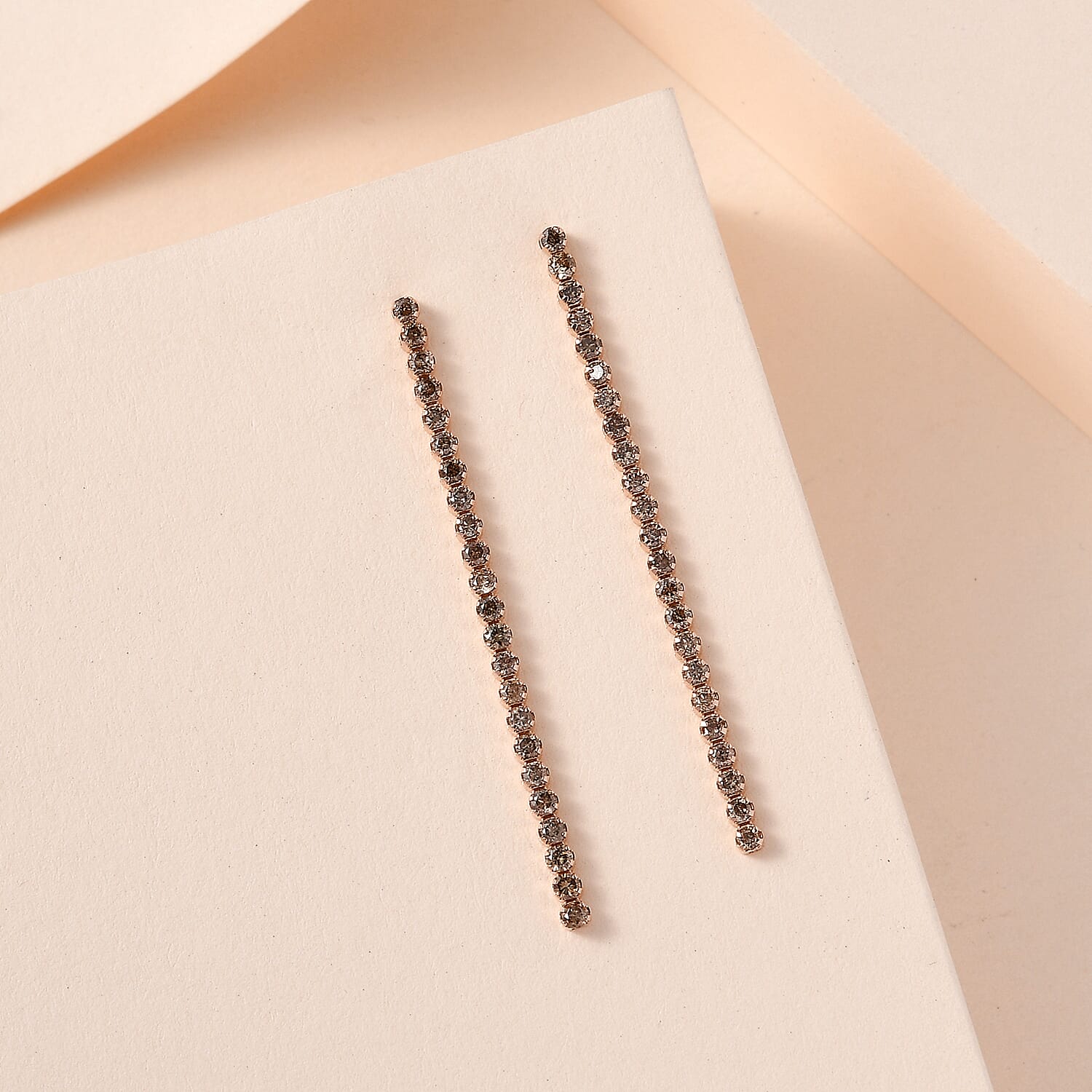 10K Rose Gold Champagne Diamond Dangle Earrings 1.01 Ct.