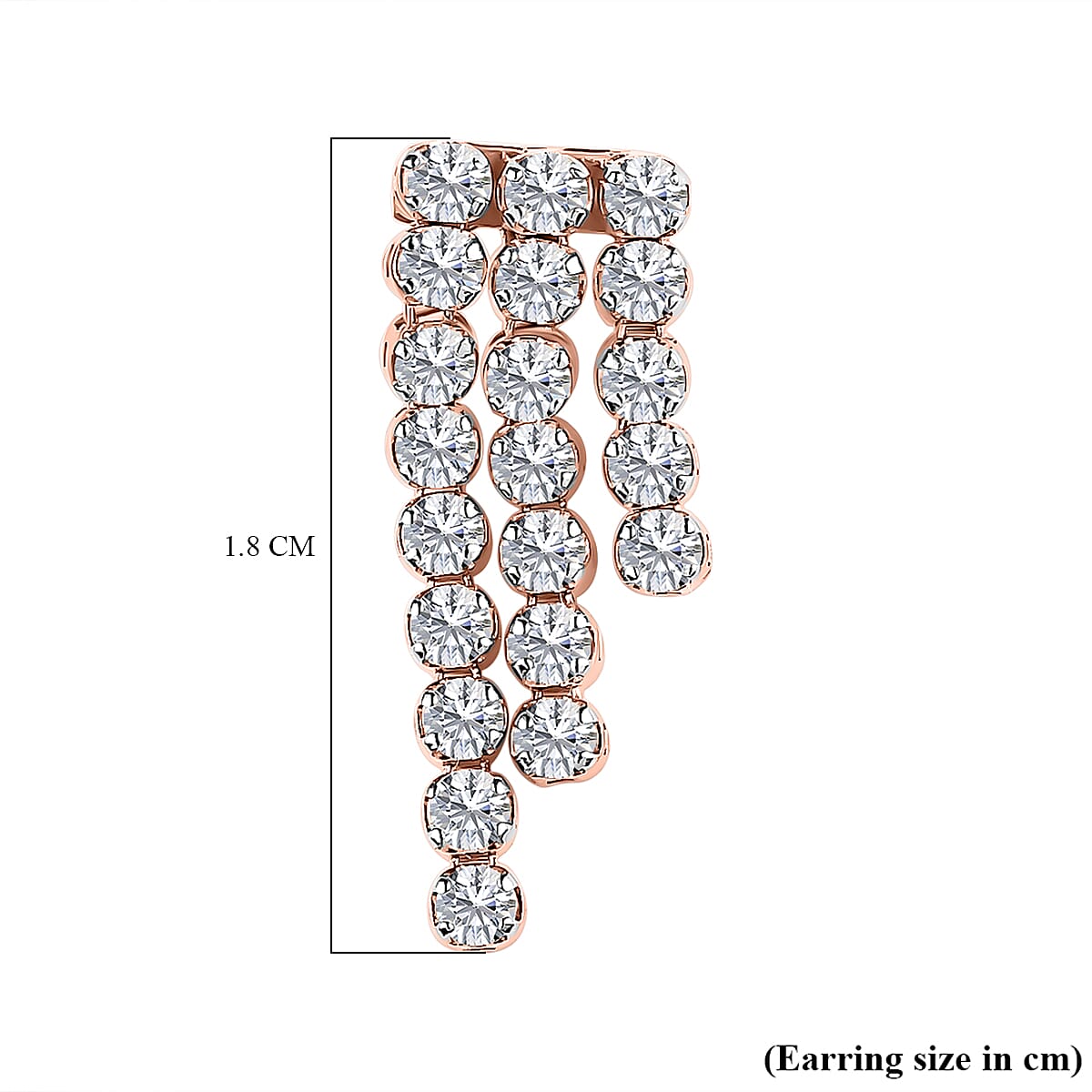 10K Rose Gold SGL Certified Diamond (G-H) Waterfall Earrings 1.00 Ct