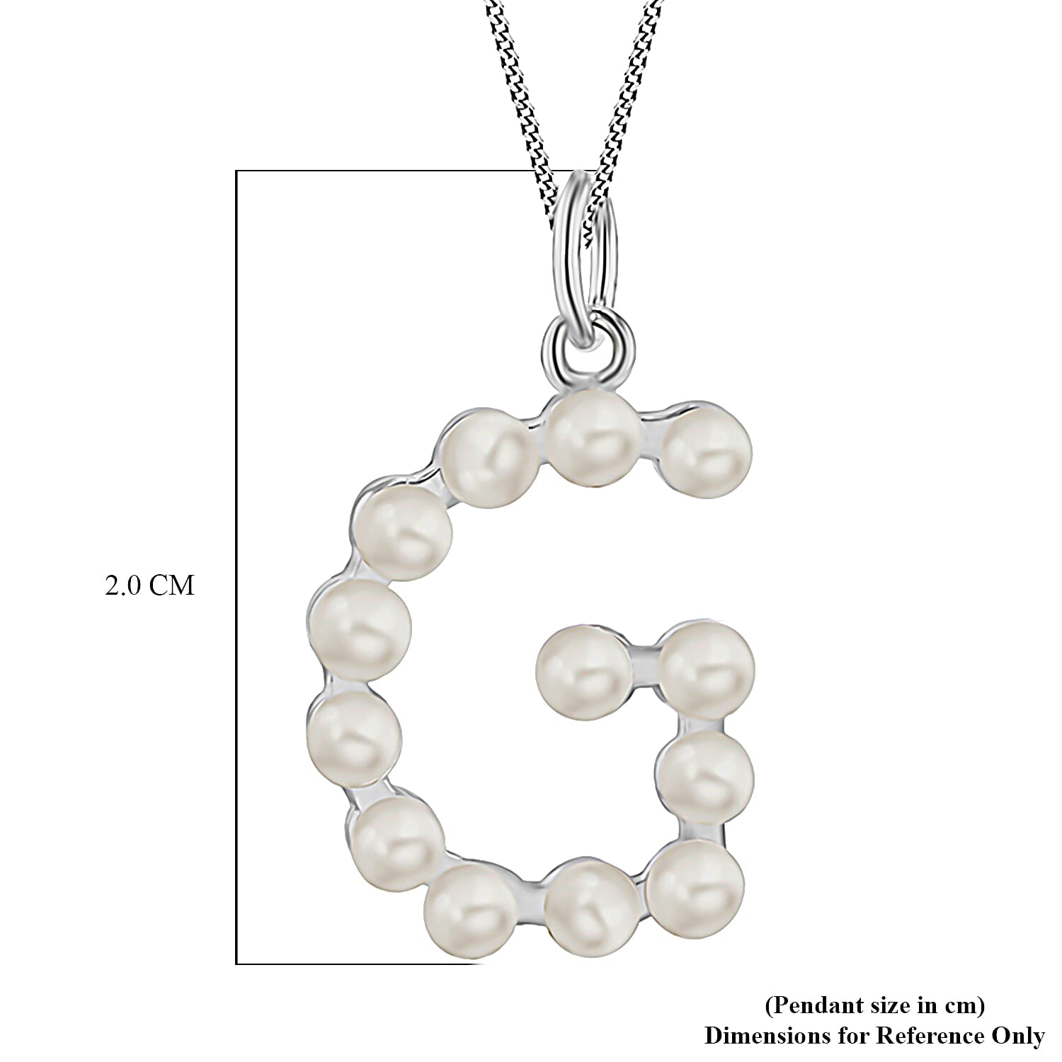 Fresh Water Pearl Initial G Pendant in Sterling Silver