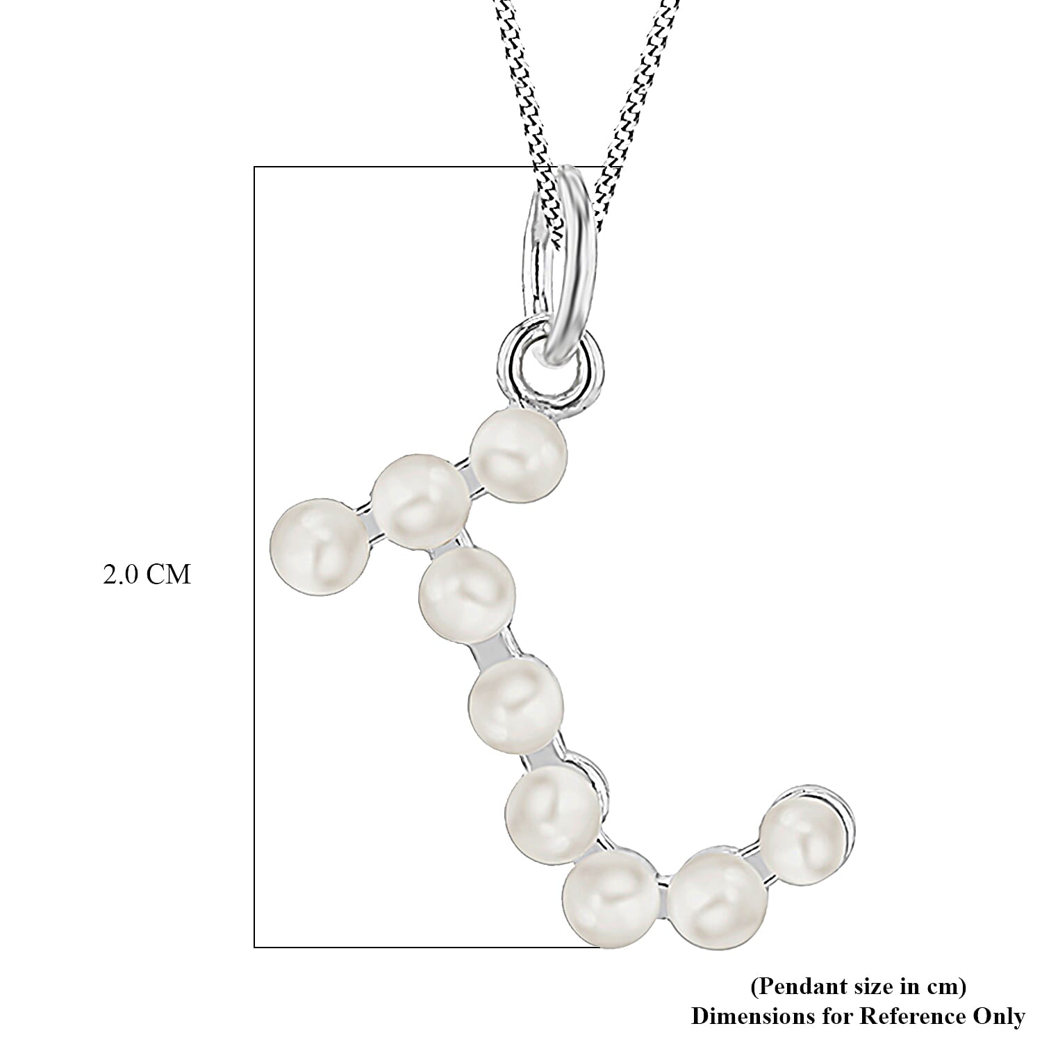 Fresh Water Pearl Initial J Pendant in Sterling Silver