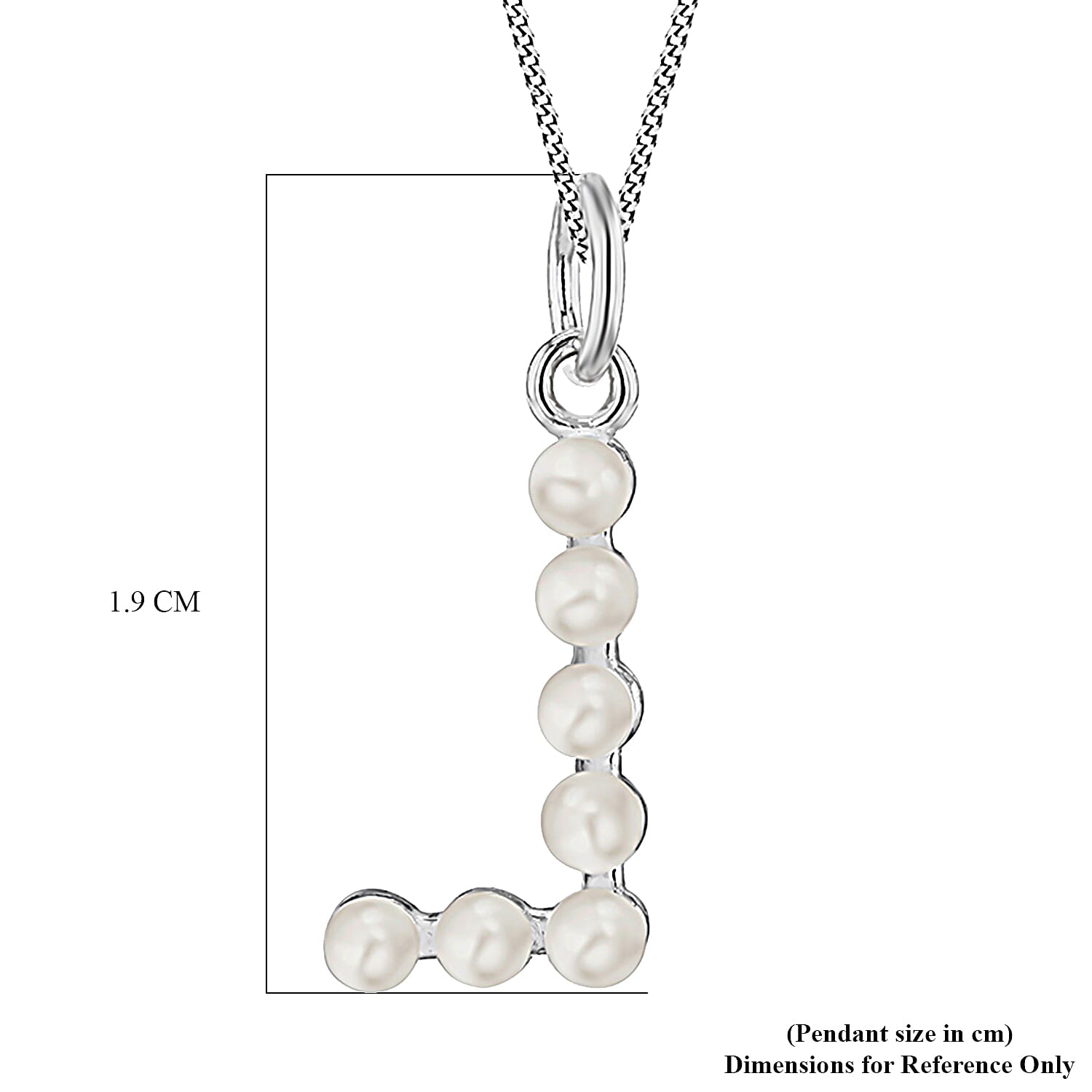 Fresh Water Pearl Initial L Pendant in Sterling Silver