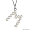 Fresh Water Pearl Initial M Pendant in Sterling Silver