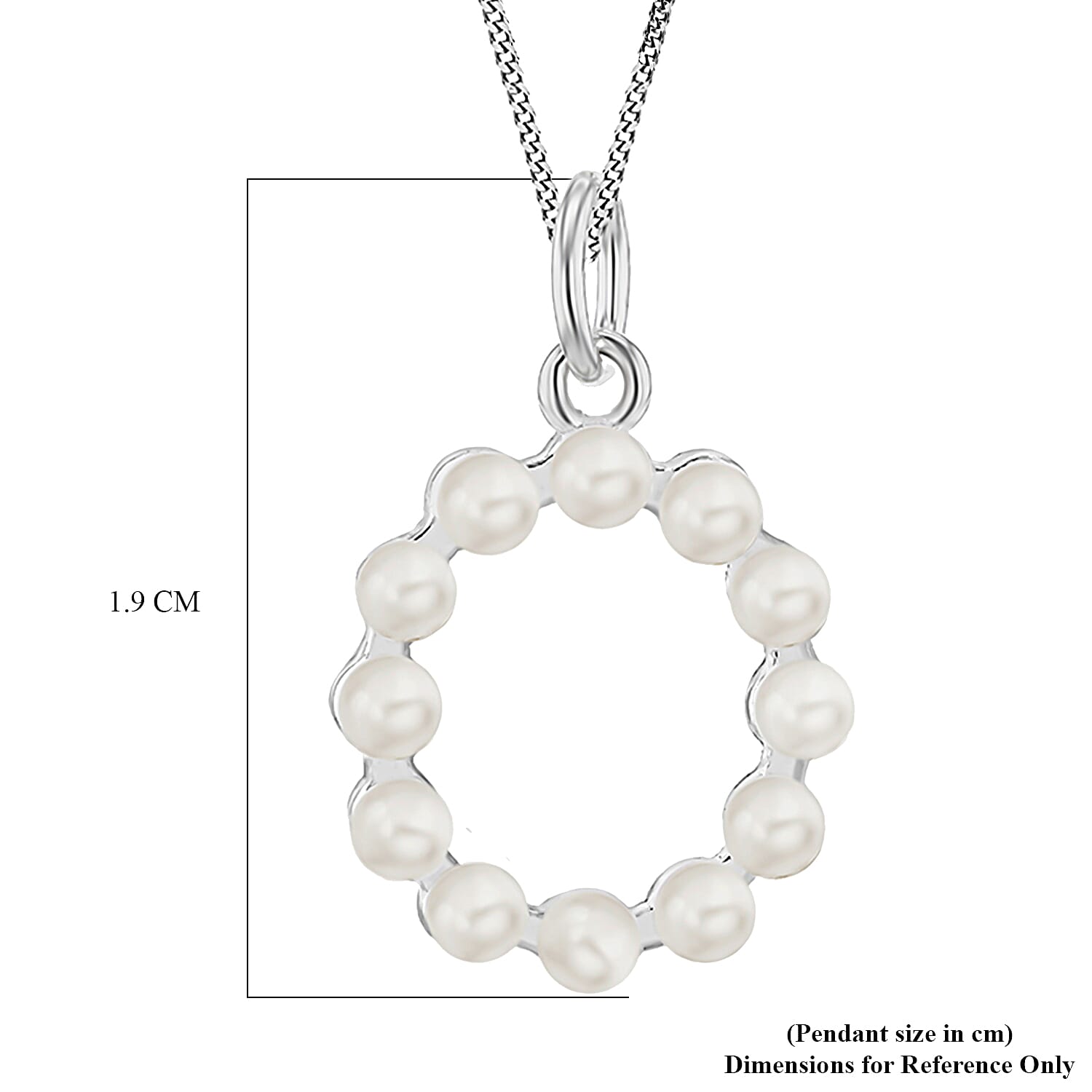 Fresh Water Pearl Initial O Pendant in Sterling Silver