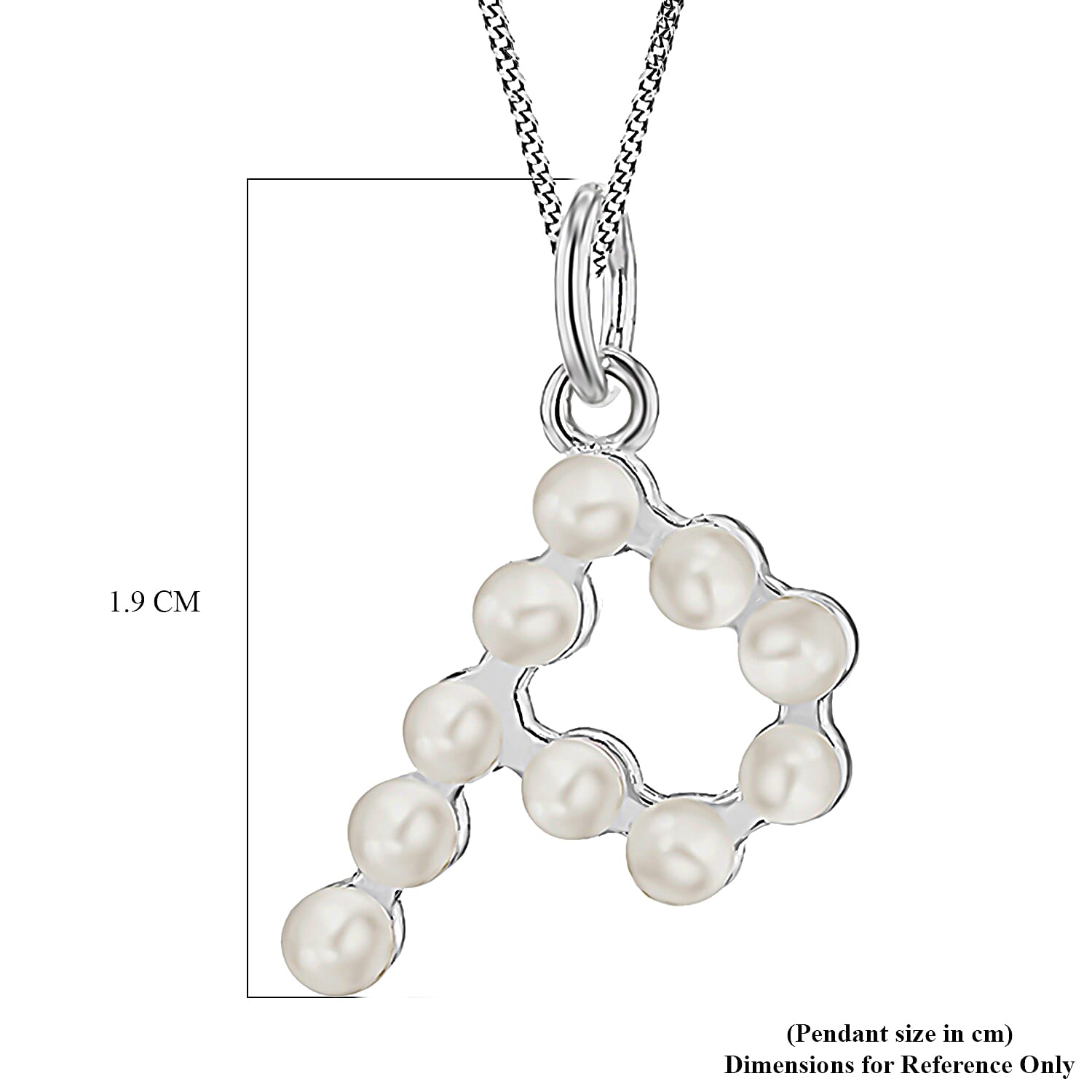 Fresh Water Pearl Initial P Pendant in Sterling Silver