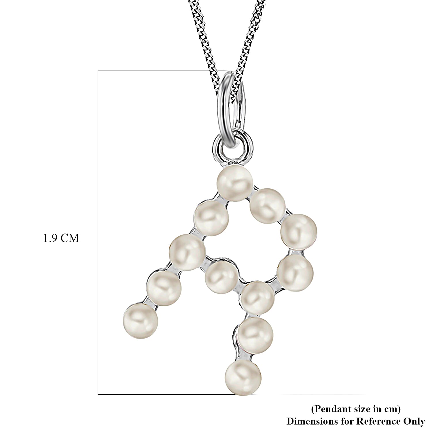 Fresh Water Pearl Initial R Pendant in Sterling Silver