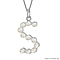 Fresh Water Pearl Initial S Pendant in Sterling Silver