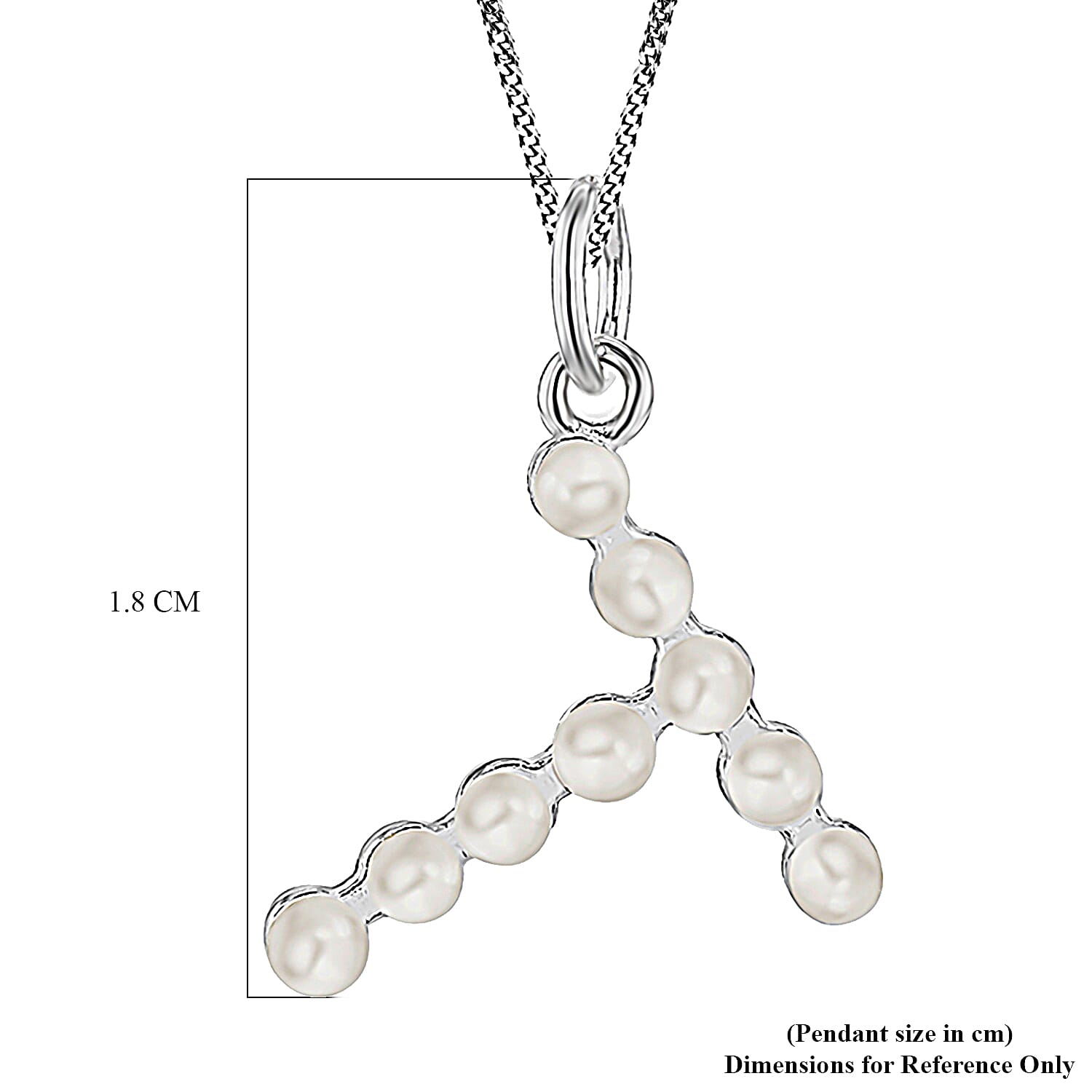 Fresh Water Pearl Initial T  Pendant in Sterling Silver