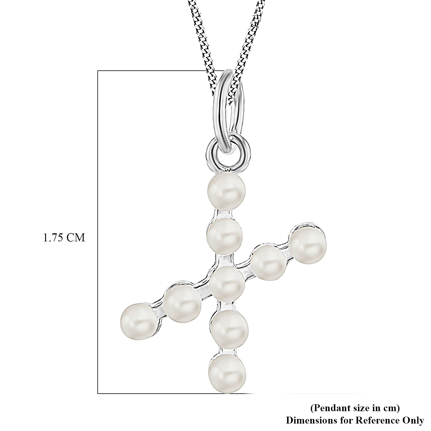 Fresh Water Pearl Initial W Pendant in Sterling Silver