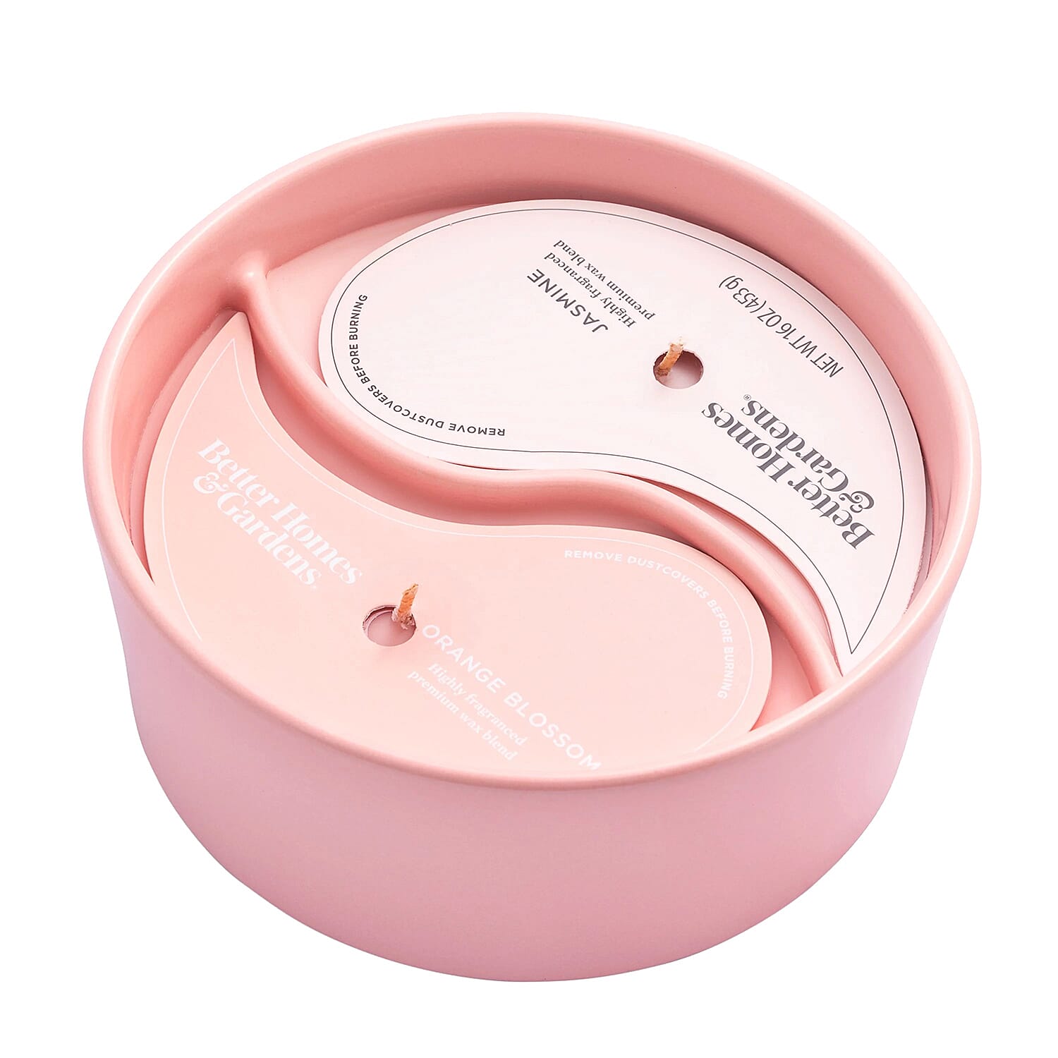 Set of 2 - Duo Candle Jar - Amber & Tonka and Orange Blossom & Jasmine - Grey and Pink