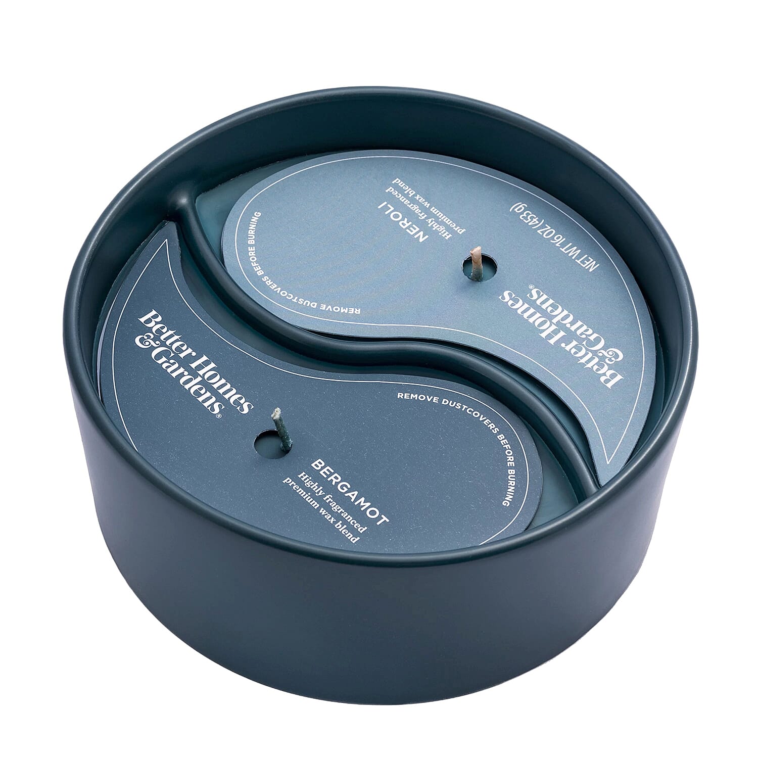 Set of 2 - Duo Candle Jar - Neroli & Bergamot and Ocean & Air - Teal and Turquoise