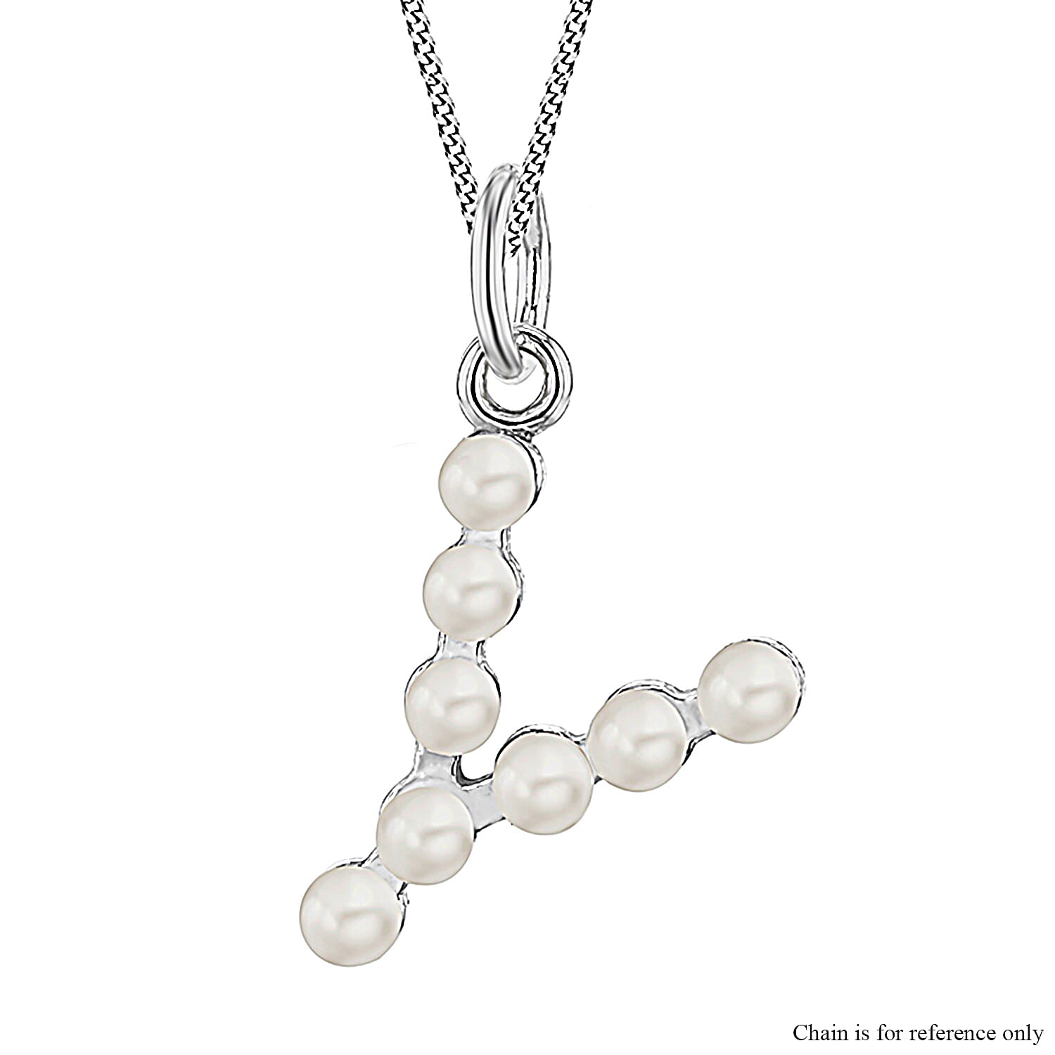 Fresh Water Pearl Initial Y Pendant in Sterling Silver