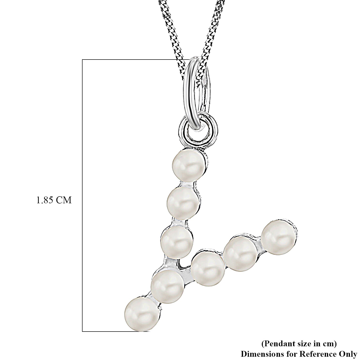 Fresh Water Pearl Initial Y Pendant in Sterling Silver