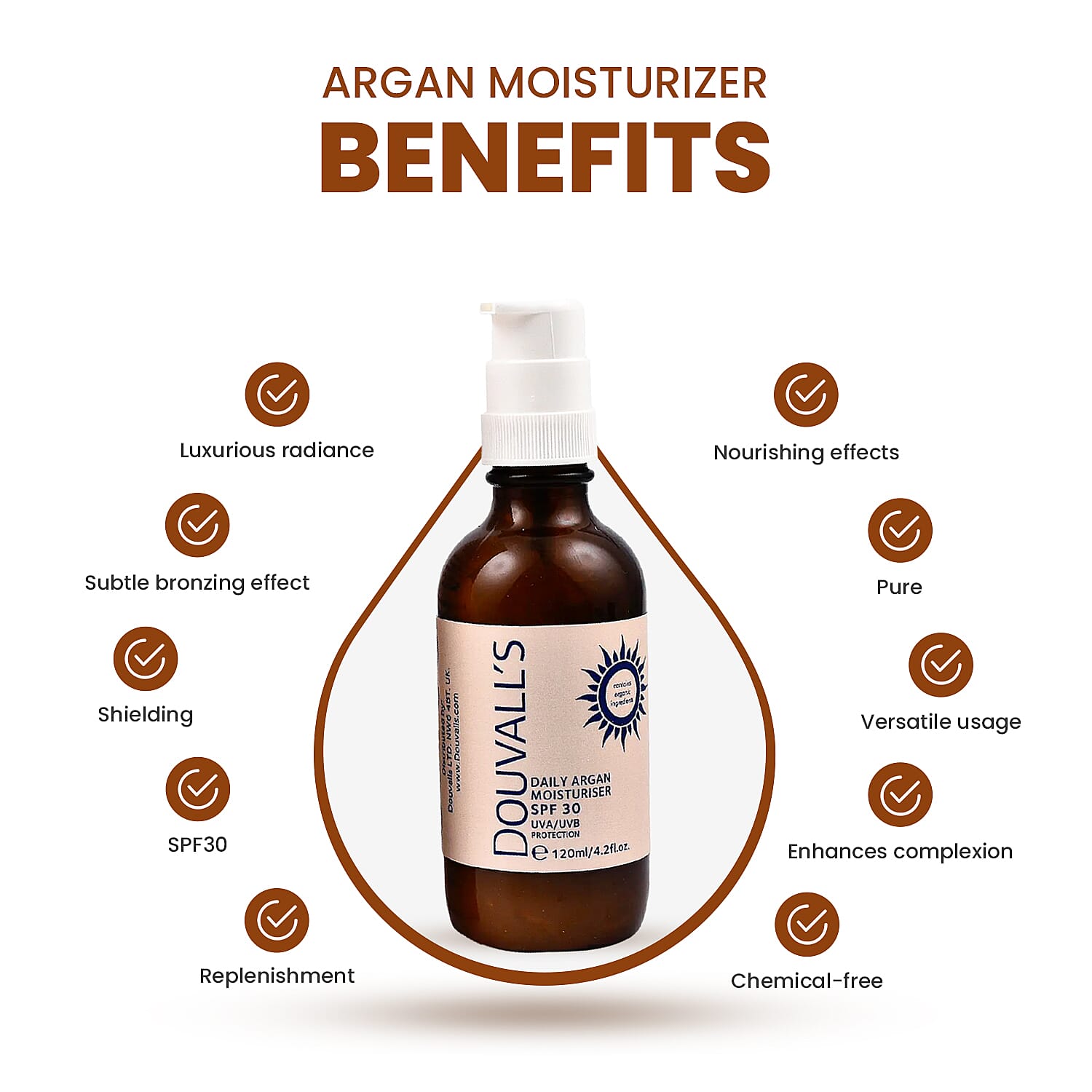Douvalls- SPF30 Argan Moisturiser - 120ml