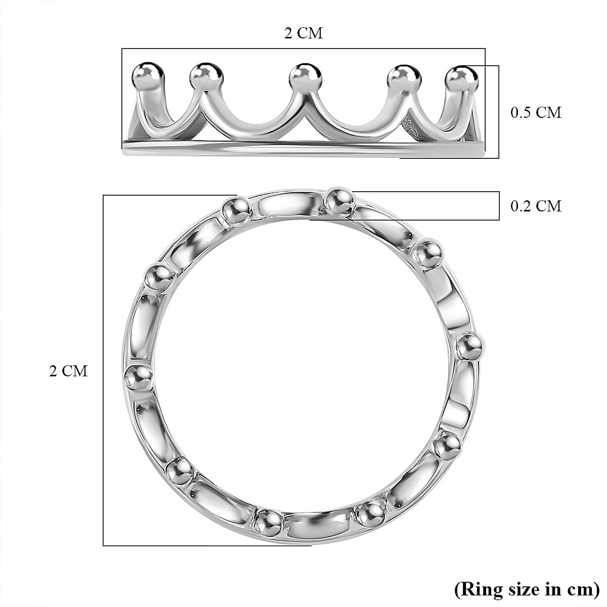 Crown Ring in Sterling Silver