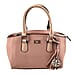 KTD by Kenzo Takada Leather Mini City Tote Bag with Top Handle & a Tassel Charm - Pink