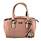 KTD by Kenzo Takada Leather Mini City Tote Bag with Top Handle & a Tassel Charm - Pink