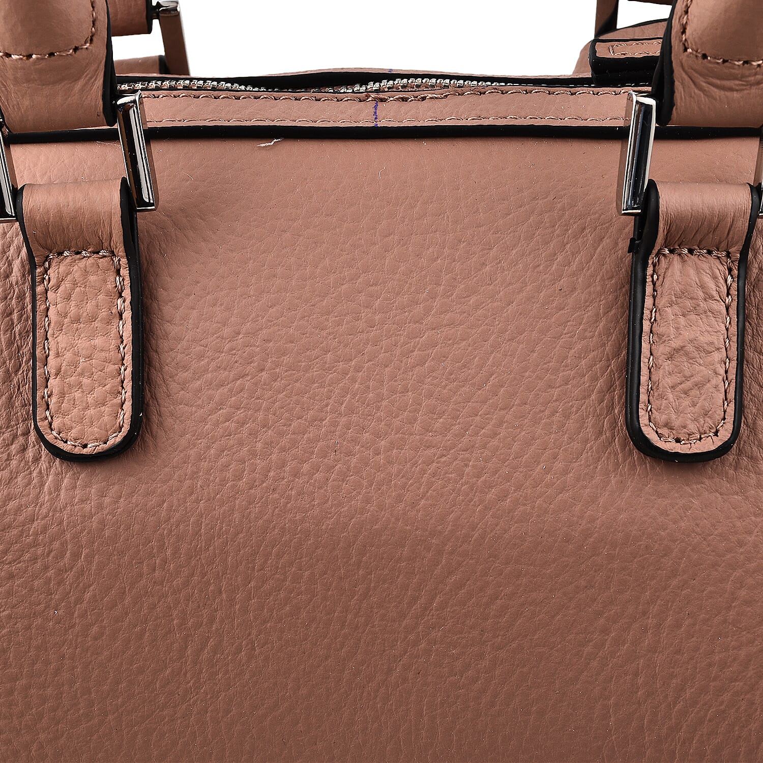 KTD by Kenzo Takada Leather Mini City Tote Bag with Top Handle & a Tassel Charm - Pink