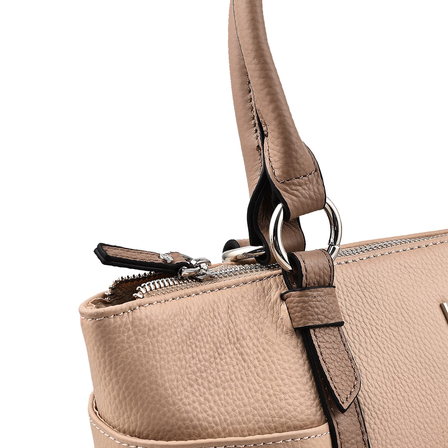 Kenzo Tumble Full Grain Leather Classic Top Handle Tote Bag with Crossbody Strap - Black