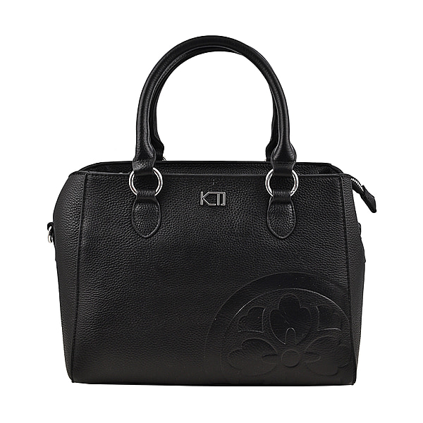 KTD by Kenzo Takada Leather Classic Top Handle Tote Bag with Crossbody ...