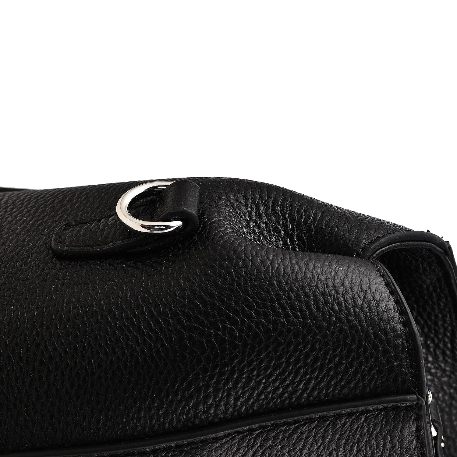 KTD by Kenzo Takada Leather Classic Top Handle Tote Bag with Crossbody Strap - Black