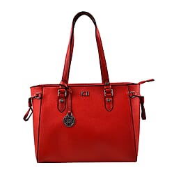 Kenzo Tumble Full Grain Leather Classic Top Handle Tote Bag with Crossbody Strap - Black