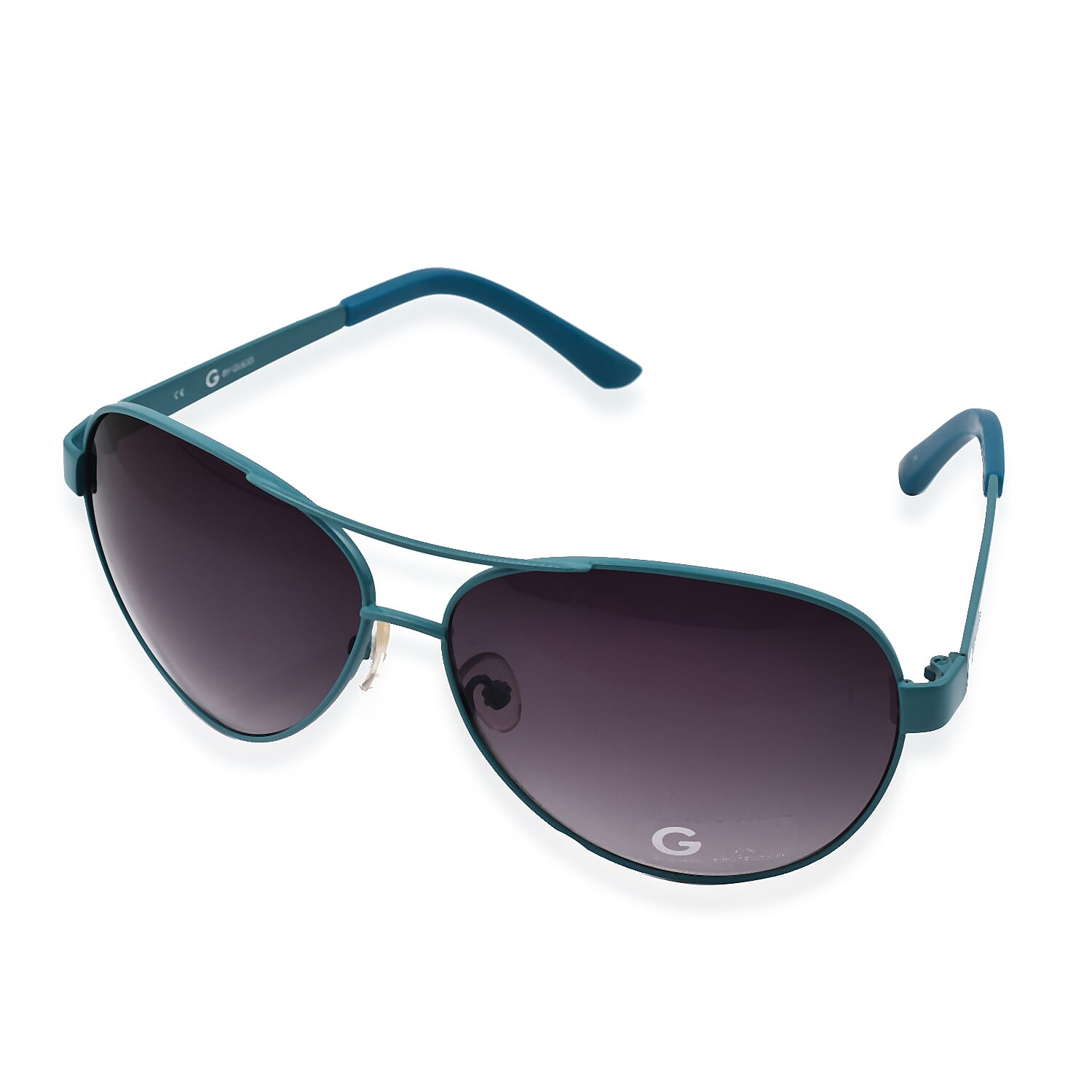 GUESS Women Rimless Mask Sunglasses with Blue Lenses - Grey