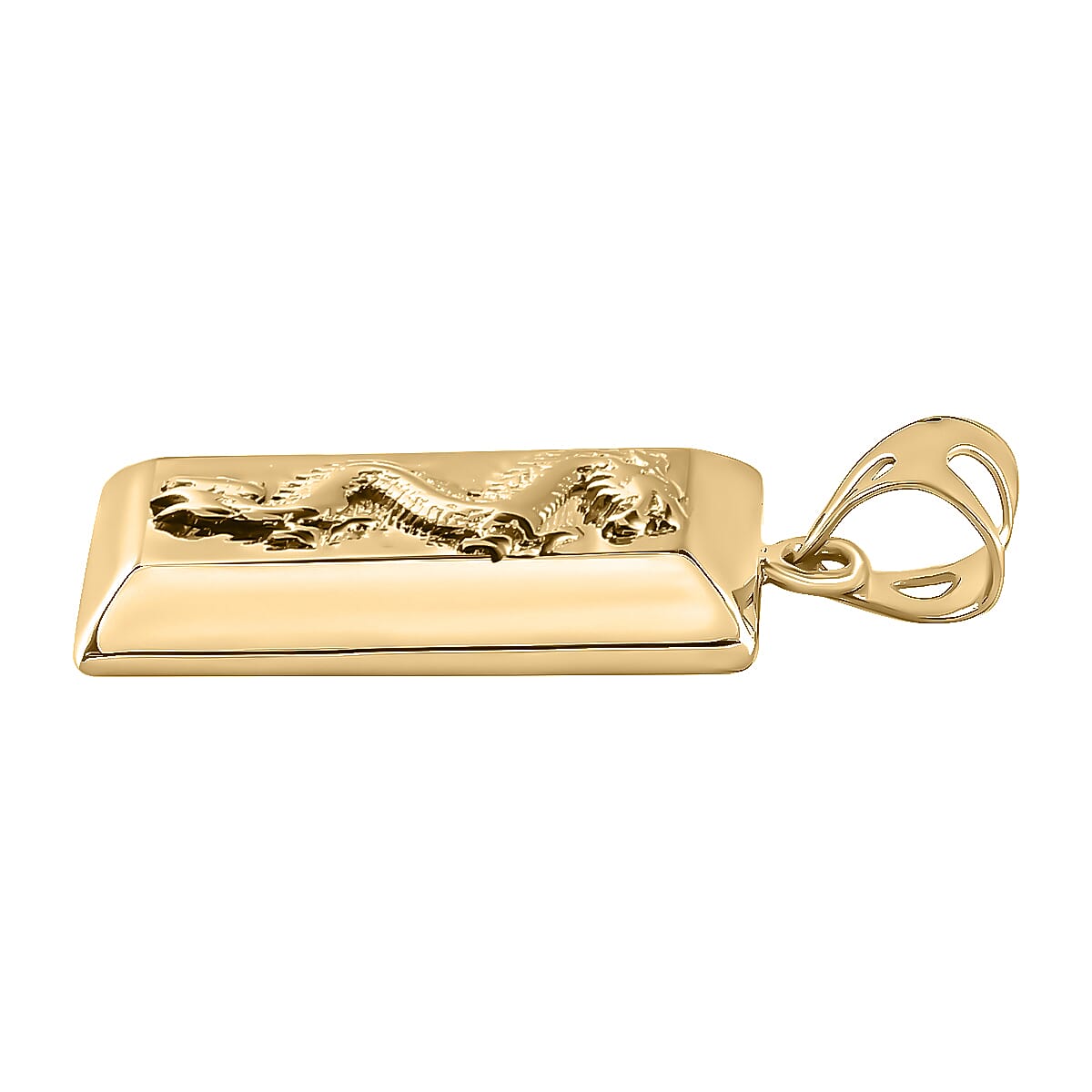 9K Yellow Gold Dragon Bar Pendant