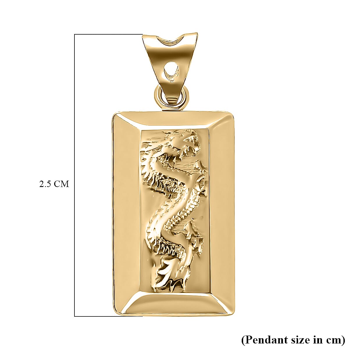 9K Yellow Gold Dragon Bar Pendant