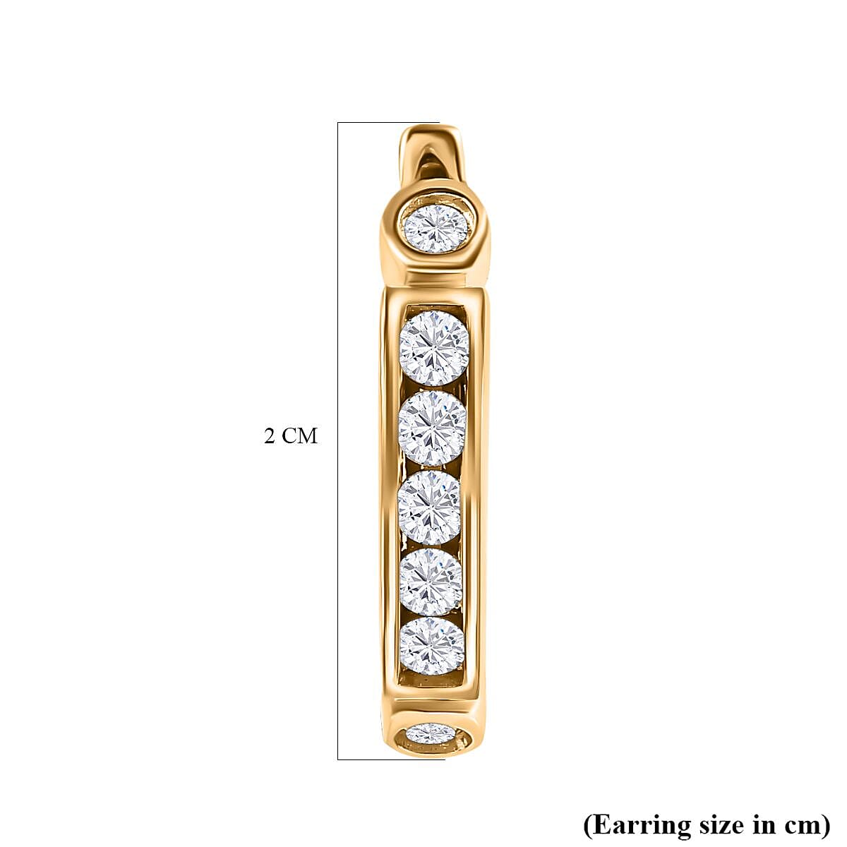 Moissanite Hoop Earrings in 18K Vermeil Yellow Gold Plated Sterling Silver 1.10 Ct.