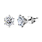 Moissanite  Solitaire Stud Push Post Earring in Platinum Overlay Sterling Silver 2.00 ct  1.886  Ct.