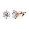 Moissanite  Solitaire Stud Push Post Earring in Vermeil RG Sterling Silver 2.00 ct  1.886  Ct.