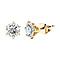 Moissanite  Solitaire Stud Push Post Earring in Vermeil YG Sterling Silver 2.00 ct  1.886  Ct.