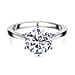 Moissanite Solitaire Ring in Sterling Silver 2.00 ct 1.767 Ct.