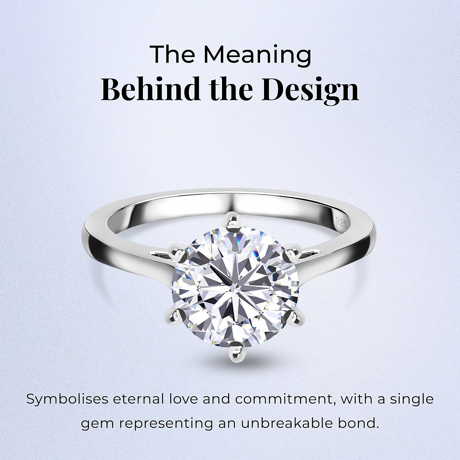 Moissanite Solitaire Ring in Sterling Silver 2.00 ct 1.767 Ct.