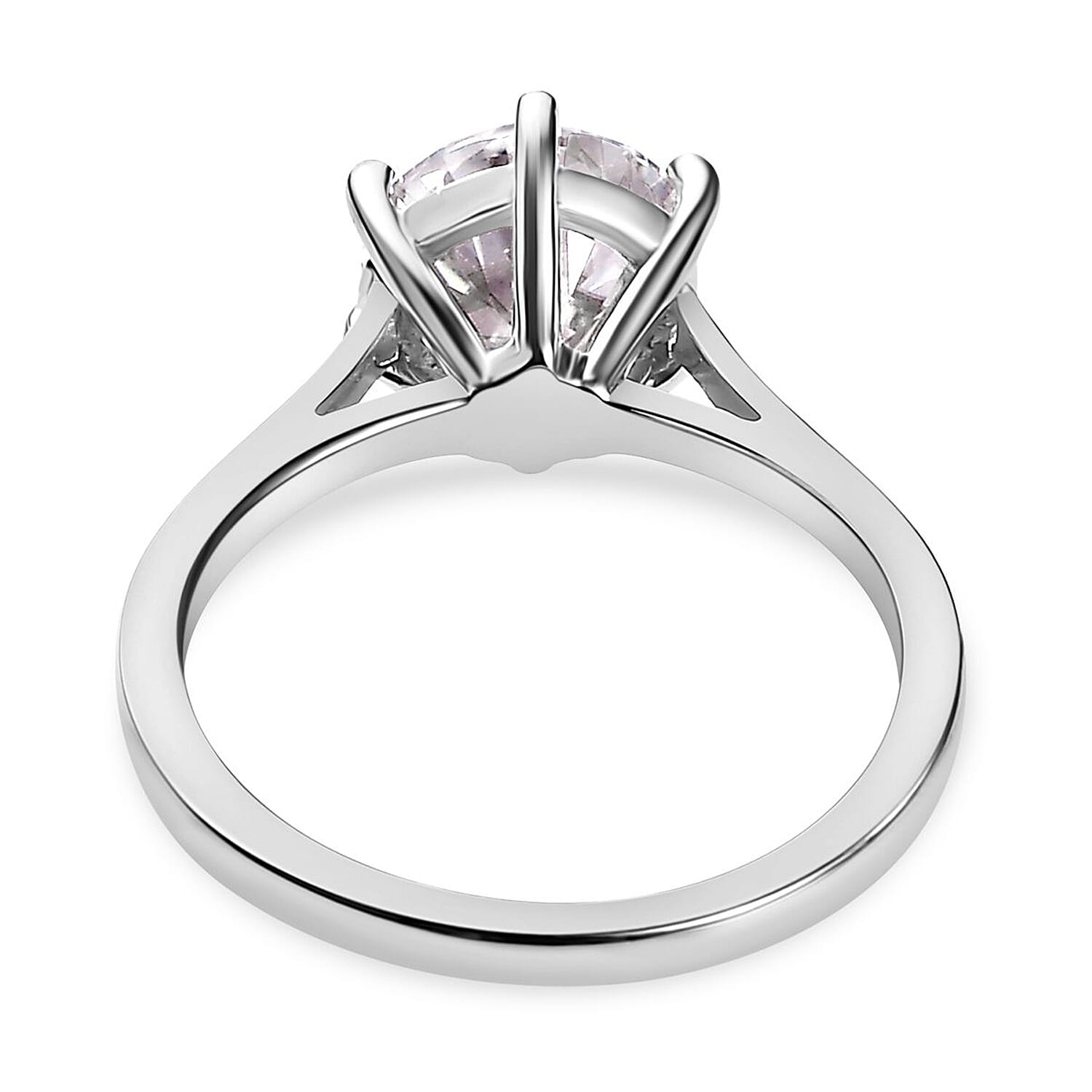 Moissanite Solitaire Ring in Sterling Silver 2.00 ct 1.767 Ct.