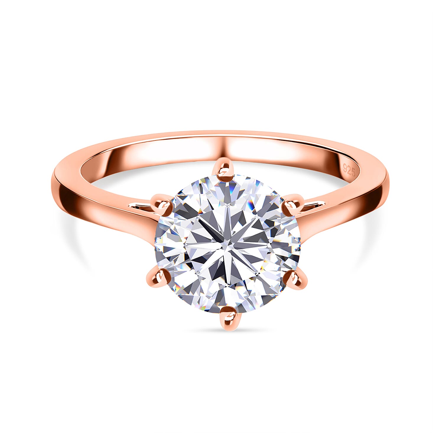 Moissanite Solitaire Ring in Sterling Silver 2.00 ct 1.767 Ct.