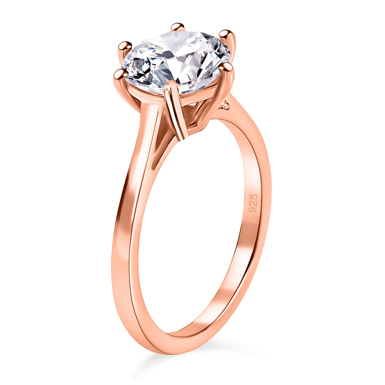 Moissanite Solitaire Ring in Sterling Silver 2.00 ct 1.767 Ct.