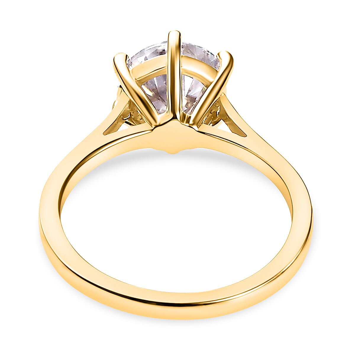 D'Joy 2 Ct. Moissanite Round-Cut Solitaire Ring in Sterling Silver