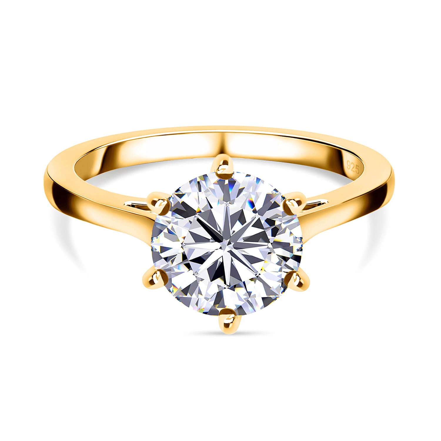 Moissanite Solitaire Ring in Sterling Silver 2.00 ct 1.767 Ct.