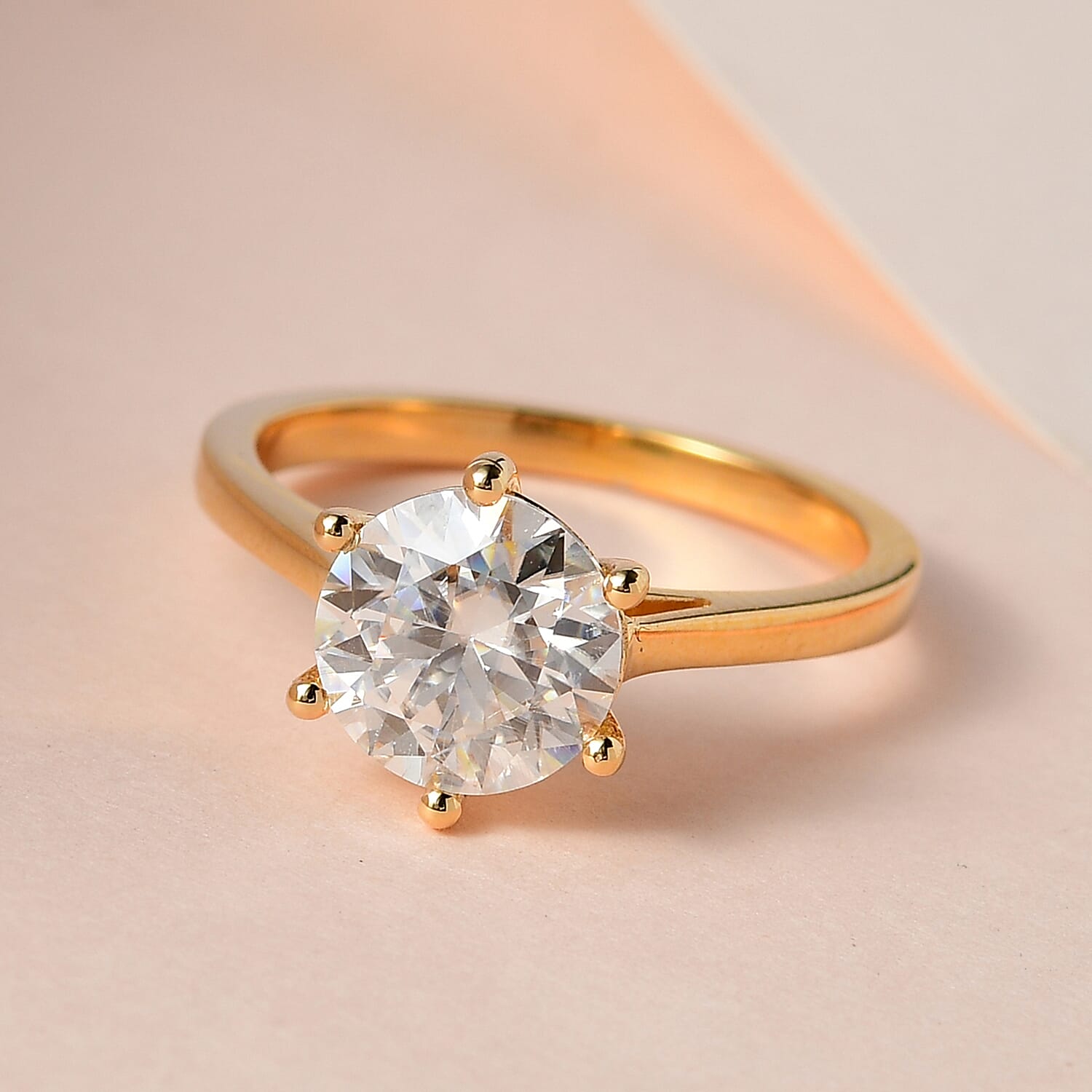 Moissanite Solitaire Ring in Sterling Silver 2.00 ct 1.767 Ct.