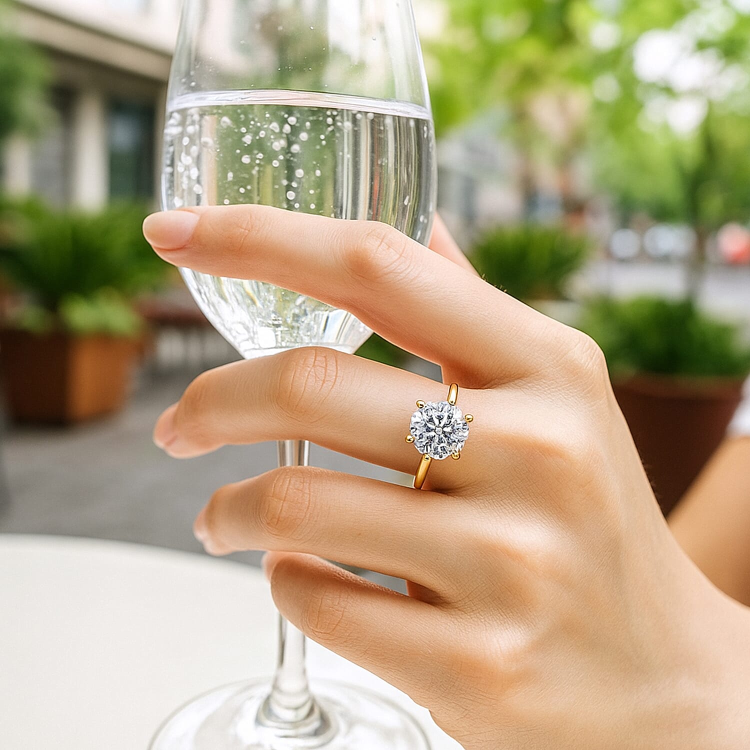 Moissanite Solitaire Ring in Sterling Silver 2.00 ct 1.767 Ct.