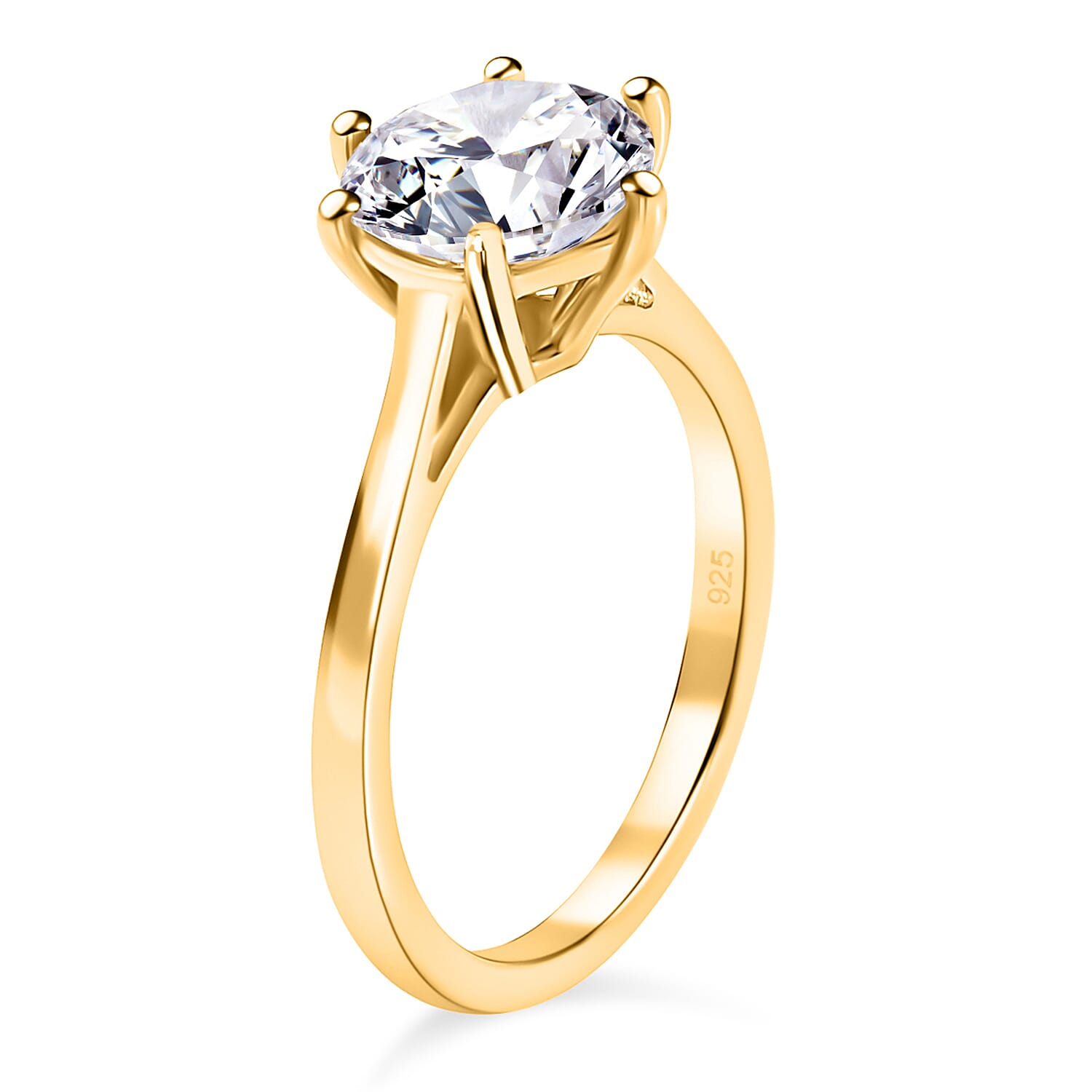 Moissanite Solitaire Ring in Sterling Silver 2.00 ct 1.767 Ct.