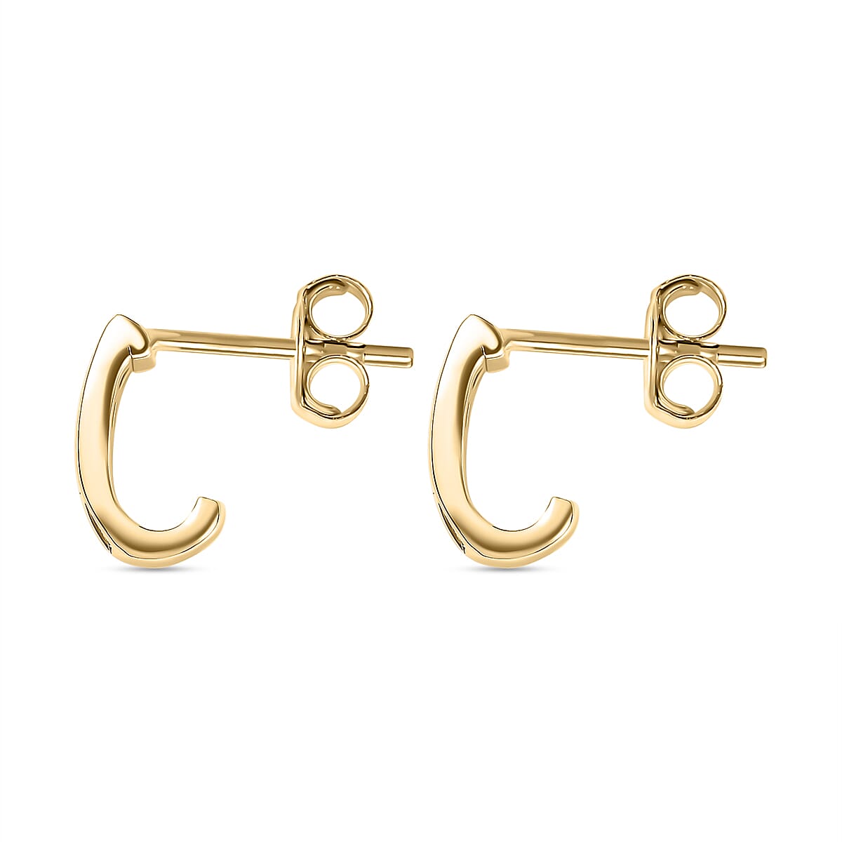 9K Yellow Gold Diamond (G-H) J Hoop Earrings