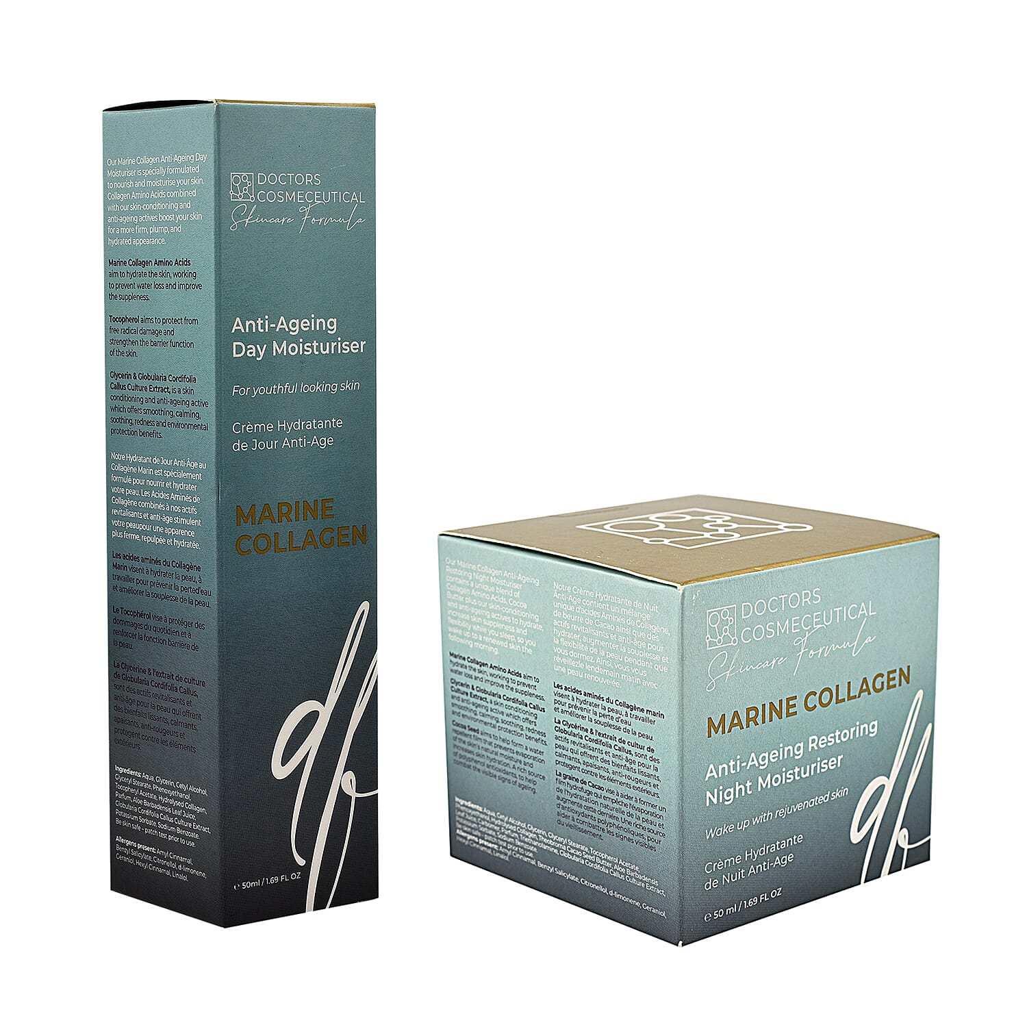 Set of 2 - Doctors Formula- Marine Collagen Anti-Ageing Day Moisturiser and Restoring Night Duo