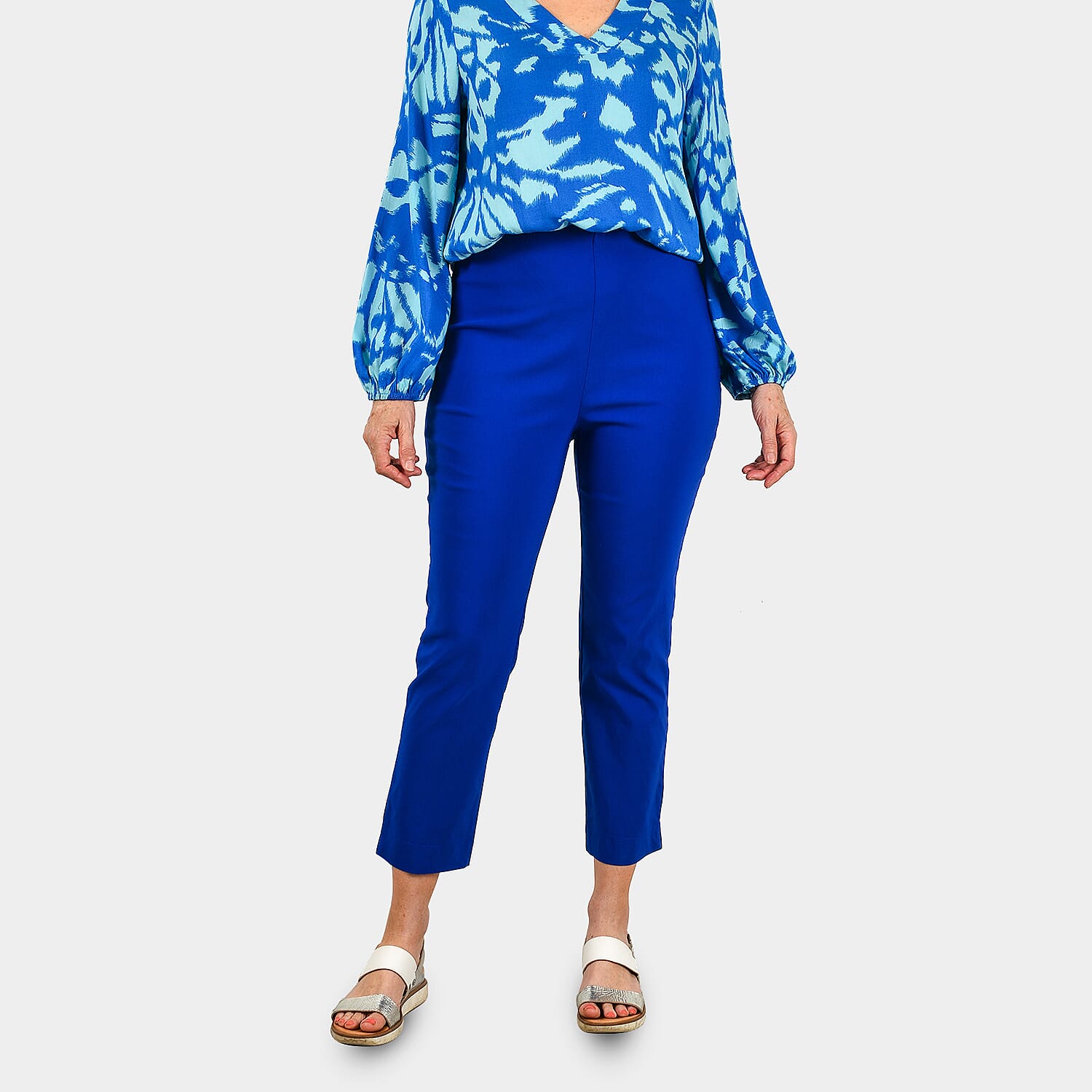 Emma Stretchable Bengaline Trousers (Size 12) - Classic White