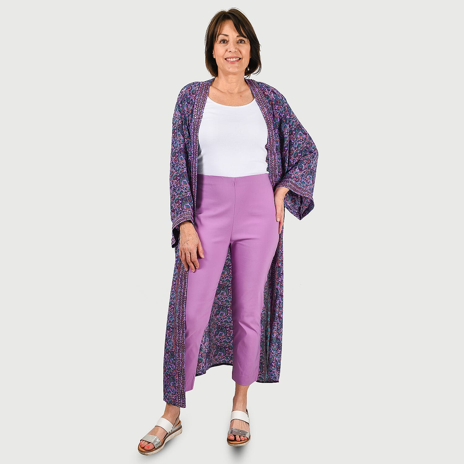 Emma Stretchable Bengaline Trousers (Size 16) - Summer Lilac