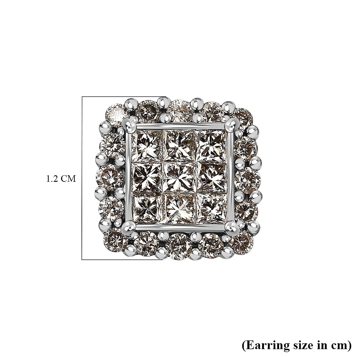 New York Closeout- 9K Yellow Gold (I1-G-H) Diamond Earrings (with Push Back) 2.00 Ct.