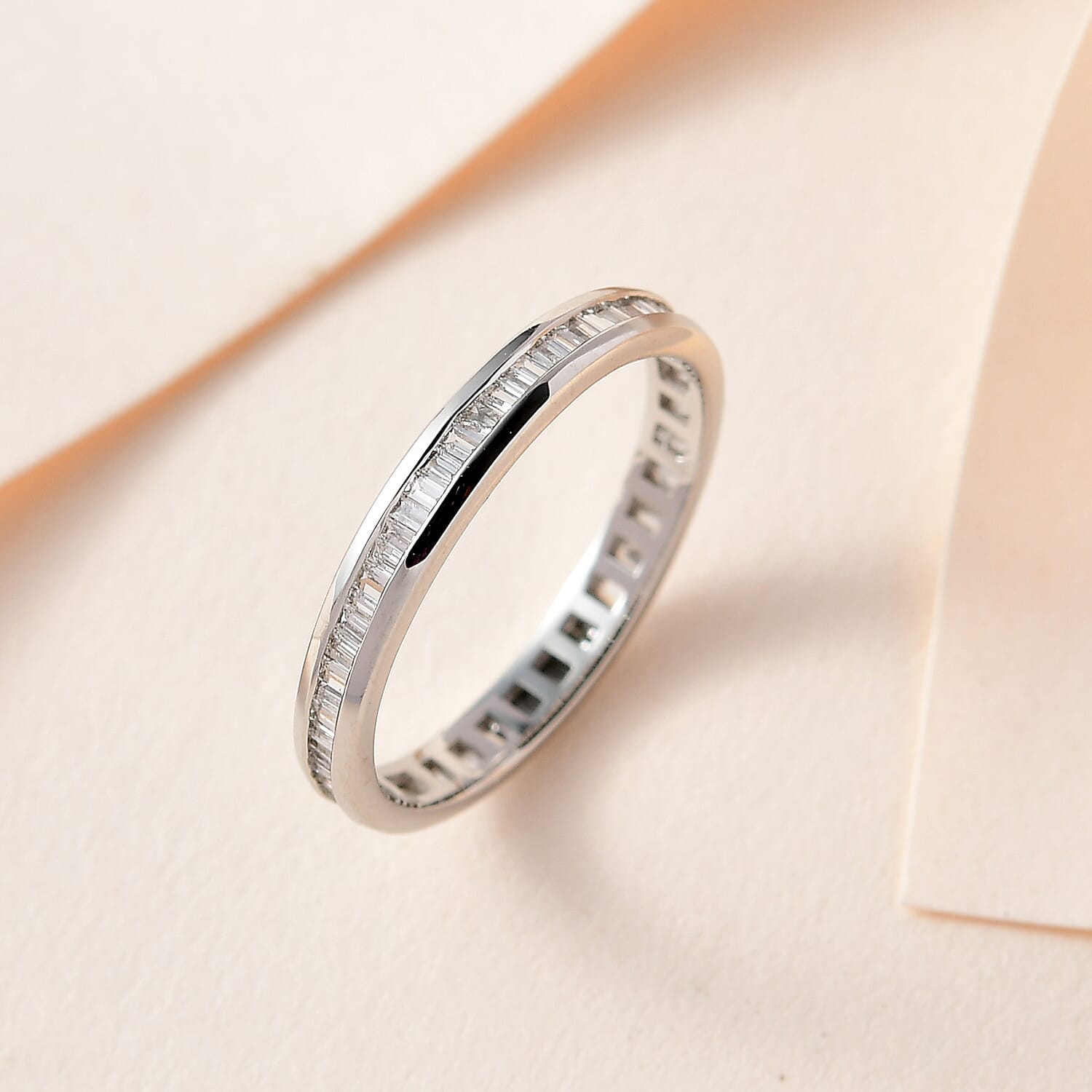 950 Platinum  I1  White Diamond  GH, I1 Band Ring 0.50 ct,  Platinum Wt. 2.7 Gms  0.500  Ct.